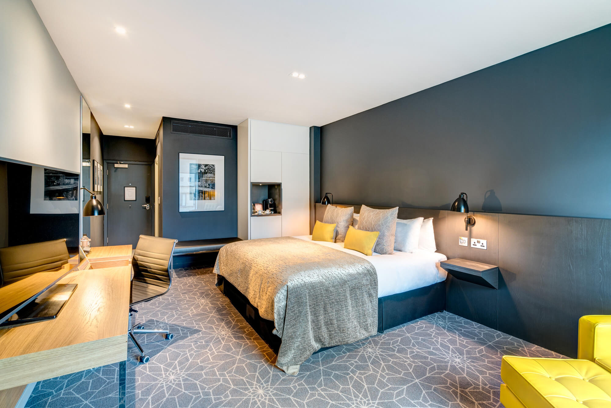 Superior Room with super king-size bed and desk at Apex City of Bath Hotel