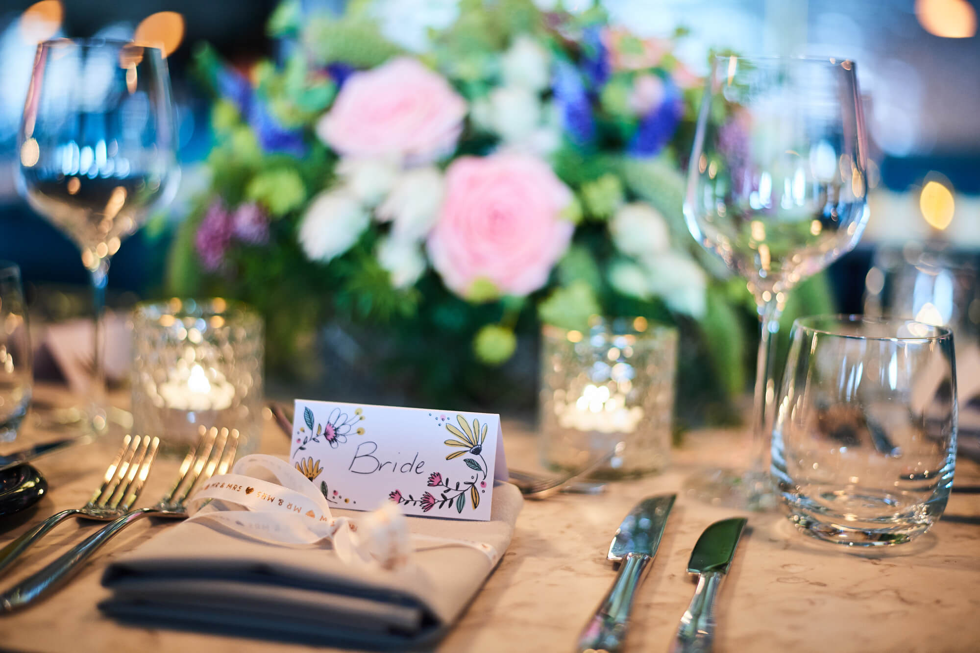 Wedding Table settings with placecards