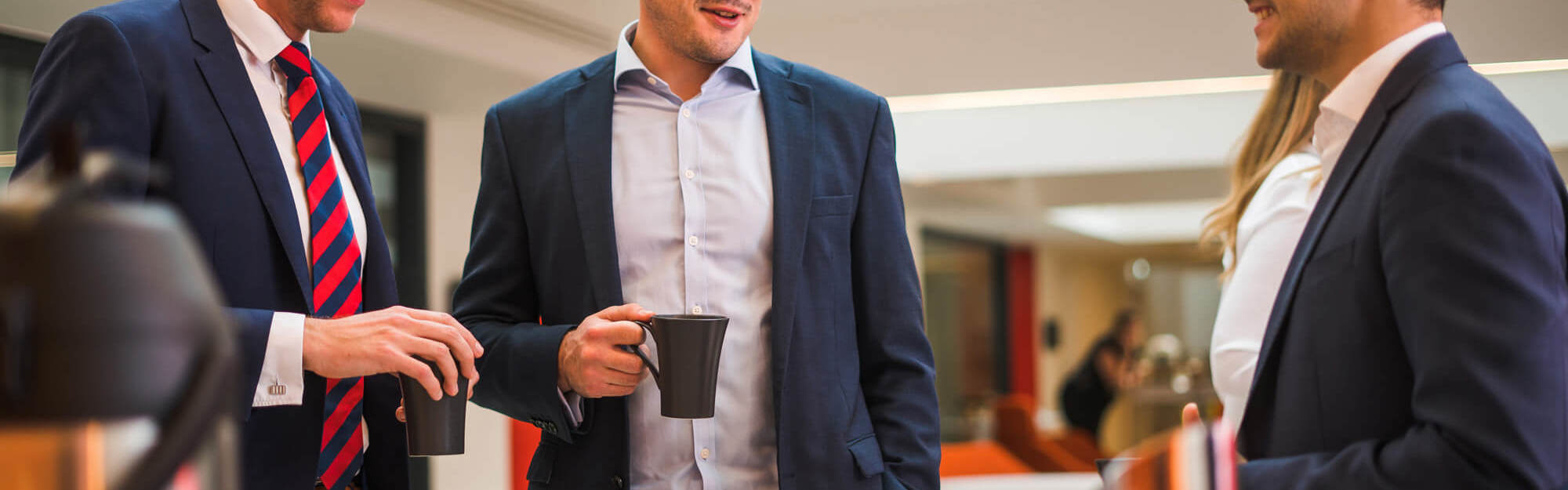 Meet at Apex City Quay Hotel & Spa Colleagues chatting over coffee