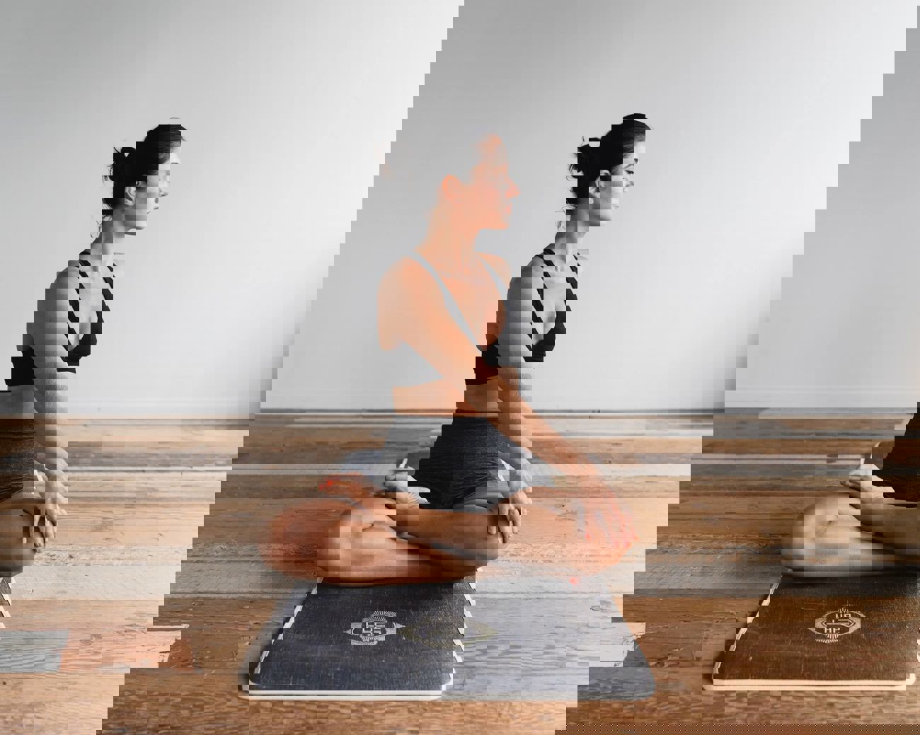 Lady doing Yoga at home