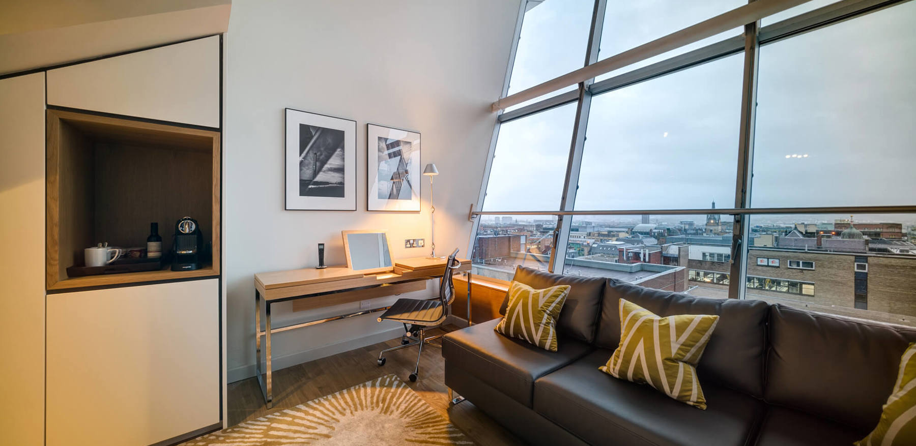 Duplex Suite lounge with daytime city view
