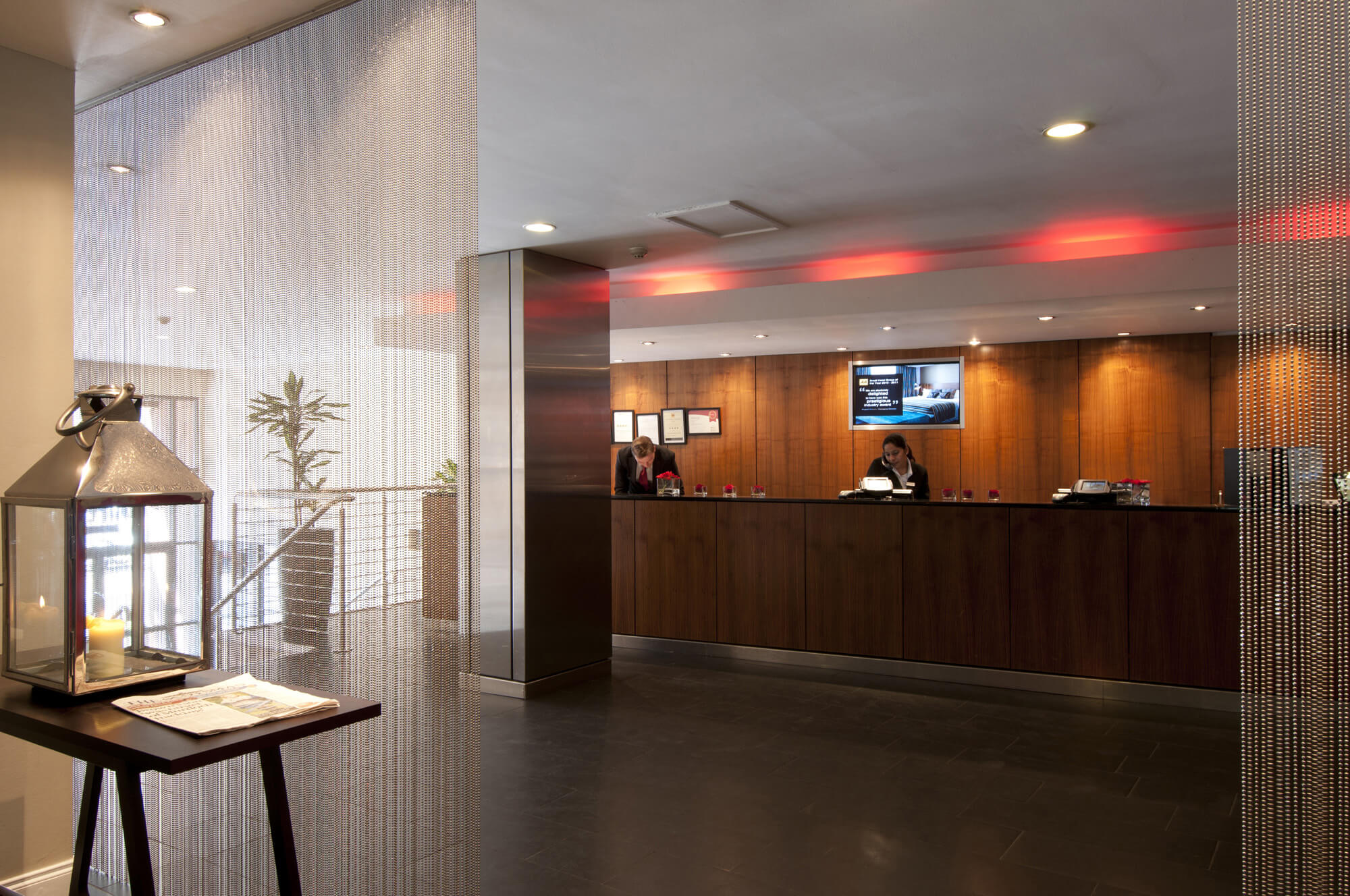 Reception area at Apex Grassmarket Hotel