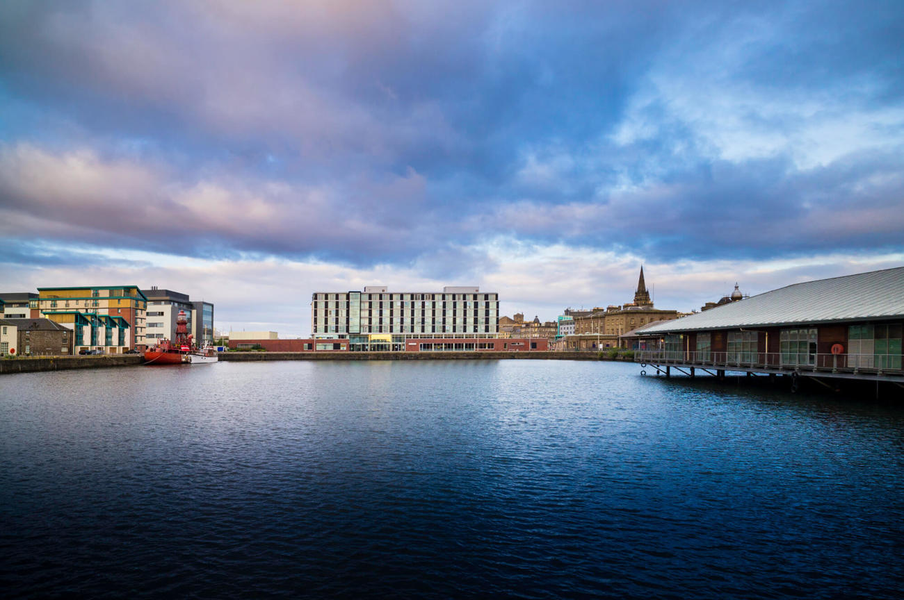 Apex City Quay Hotel & Spa View of Apex City Quay Hotel & Spa from across the Quay