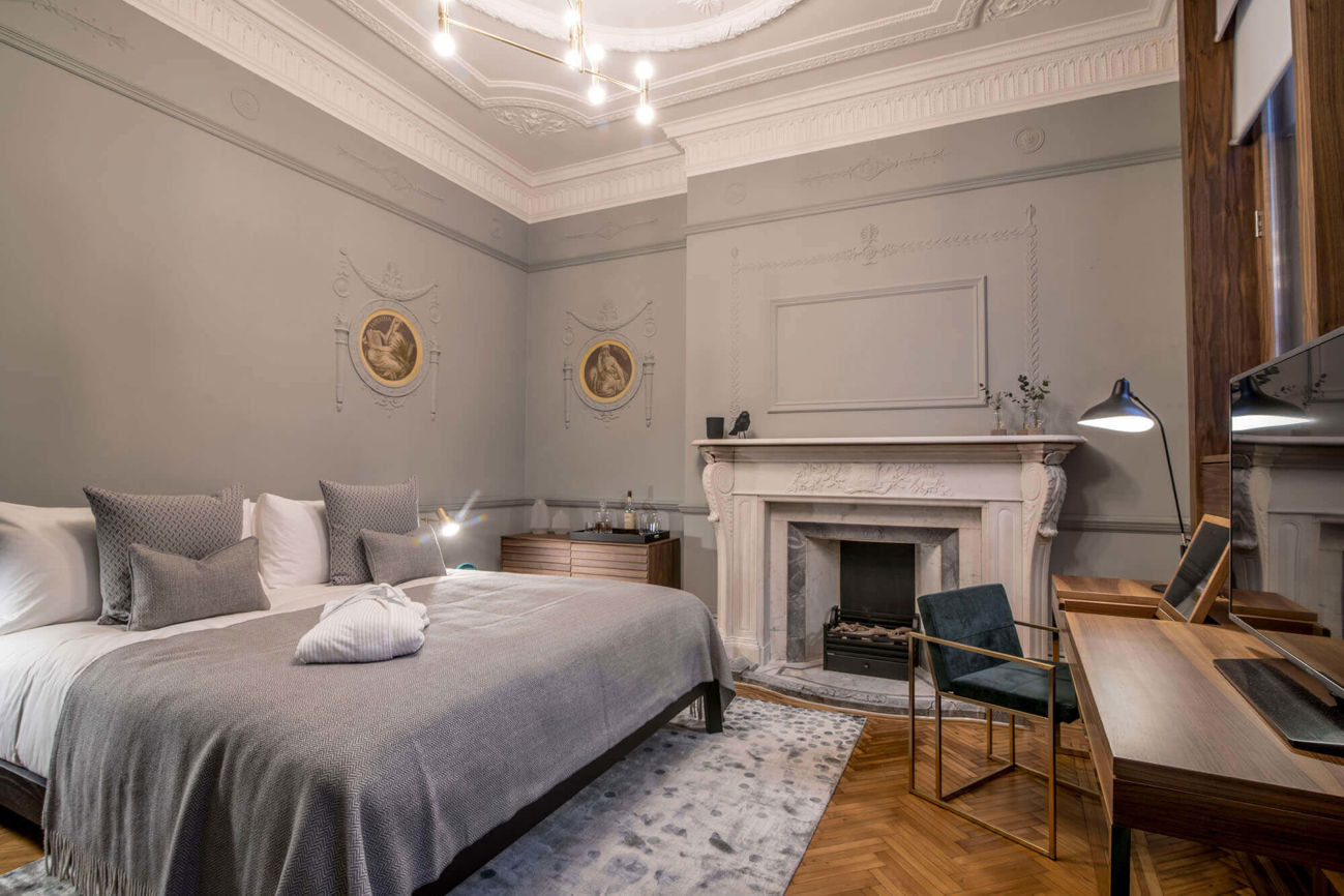 Hotel Suite Grey and White Interiors