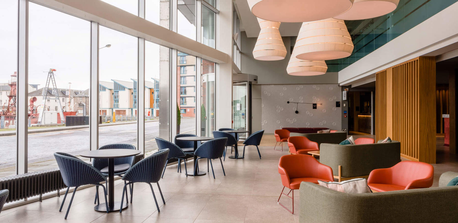 Lobby area and reception at Apex City Quay Hotel & Spa dundee hotels