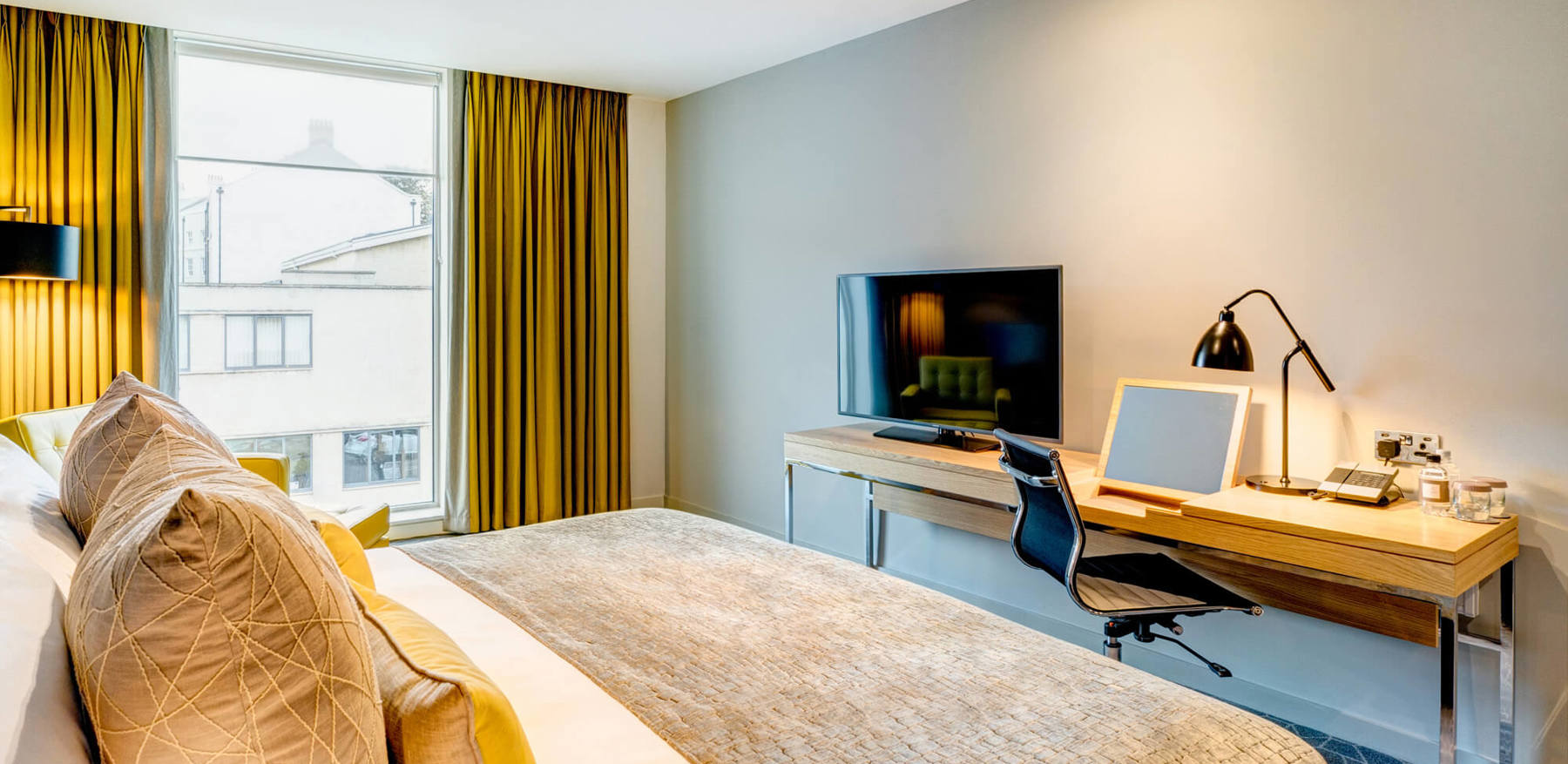 Superior Room at Apex City of Bath Hotel Superior Room with super king-size bed and TV on desk
