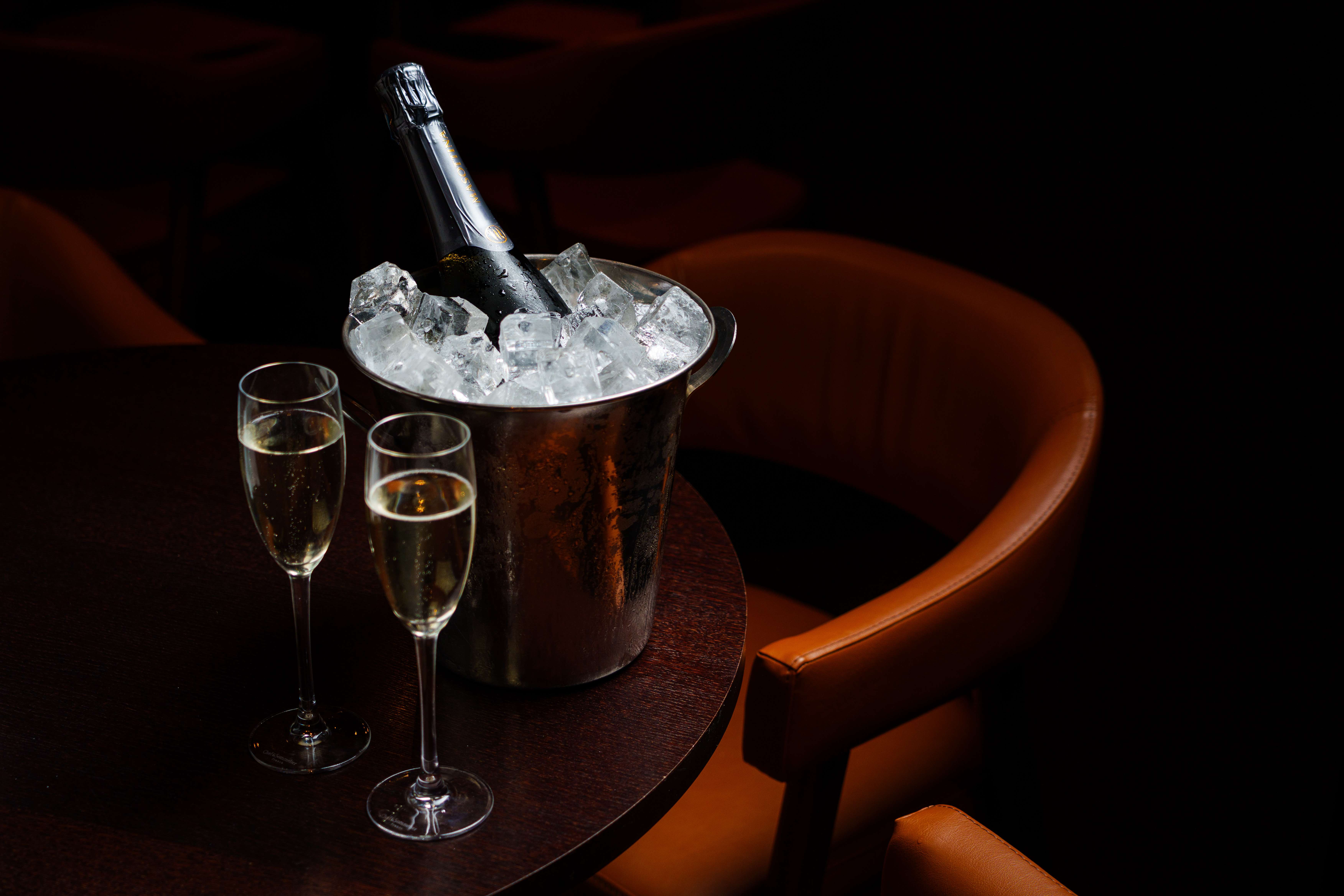 champagne in ice bucket