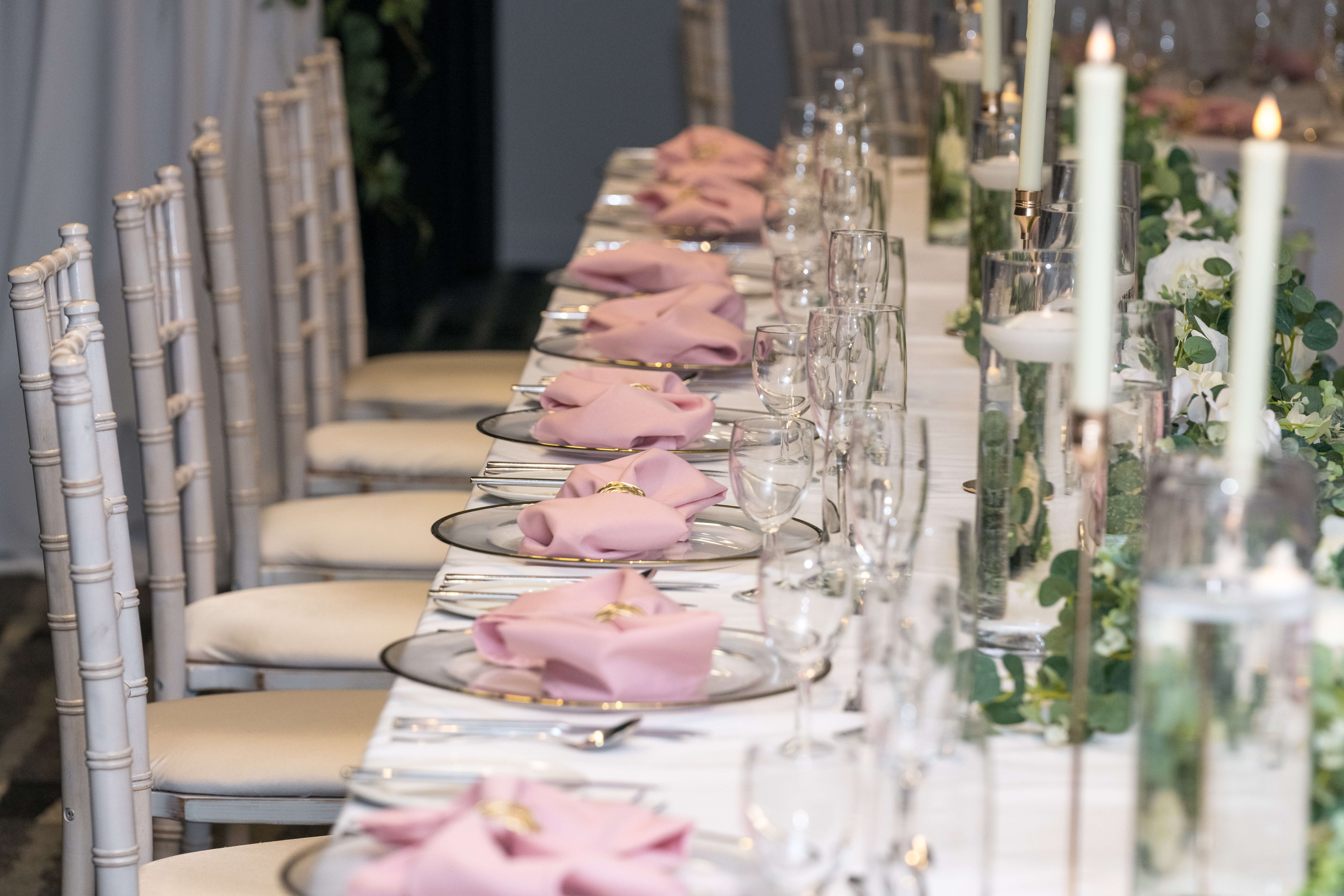 Wedding Table Setup With Candles