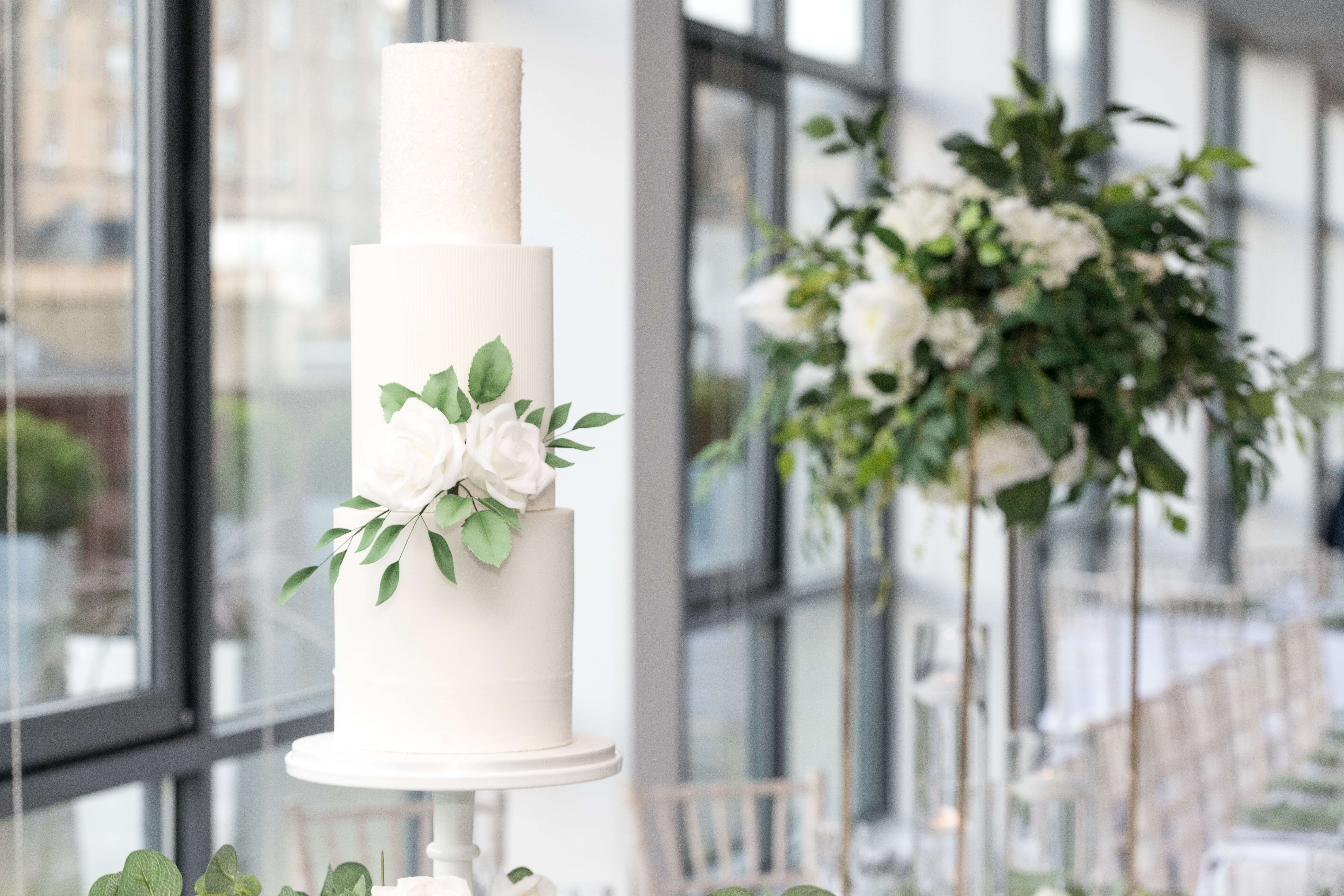 Wedding Cake And Flower Display
