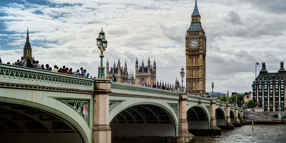 Big Ben and Westminster Bridge in London during the day