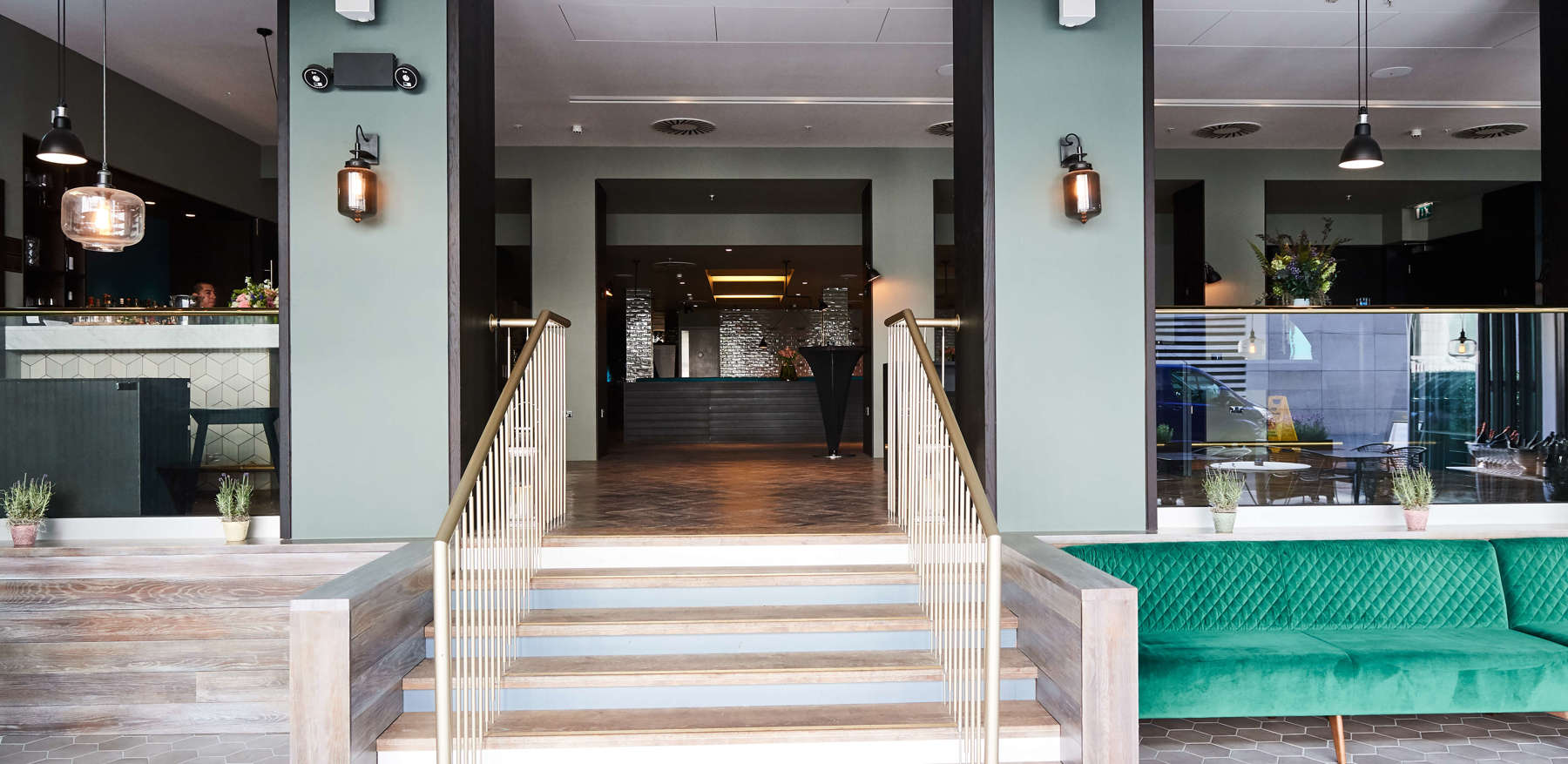 Entrance To Restaurant & Bar Up A Staircase Entrance To Restaurant & Bar Up A Staircase