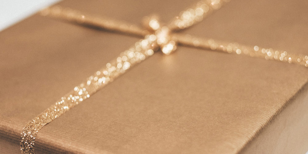 Gold sparkly gift