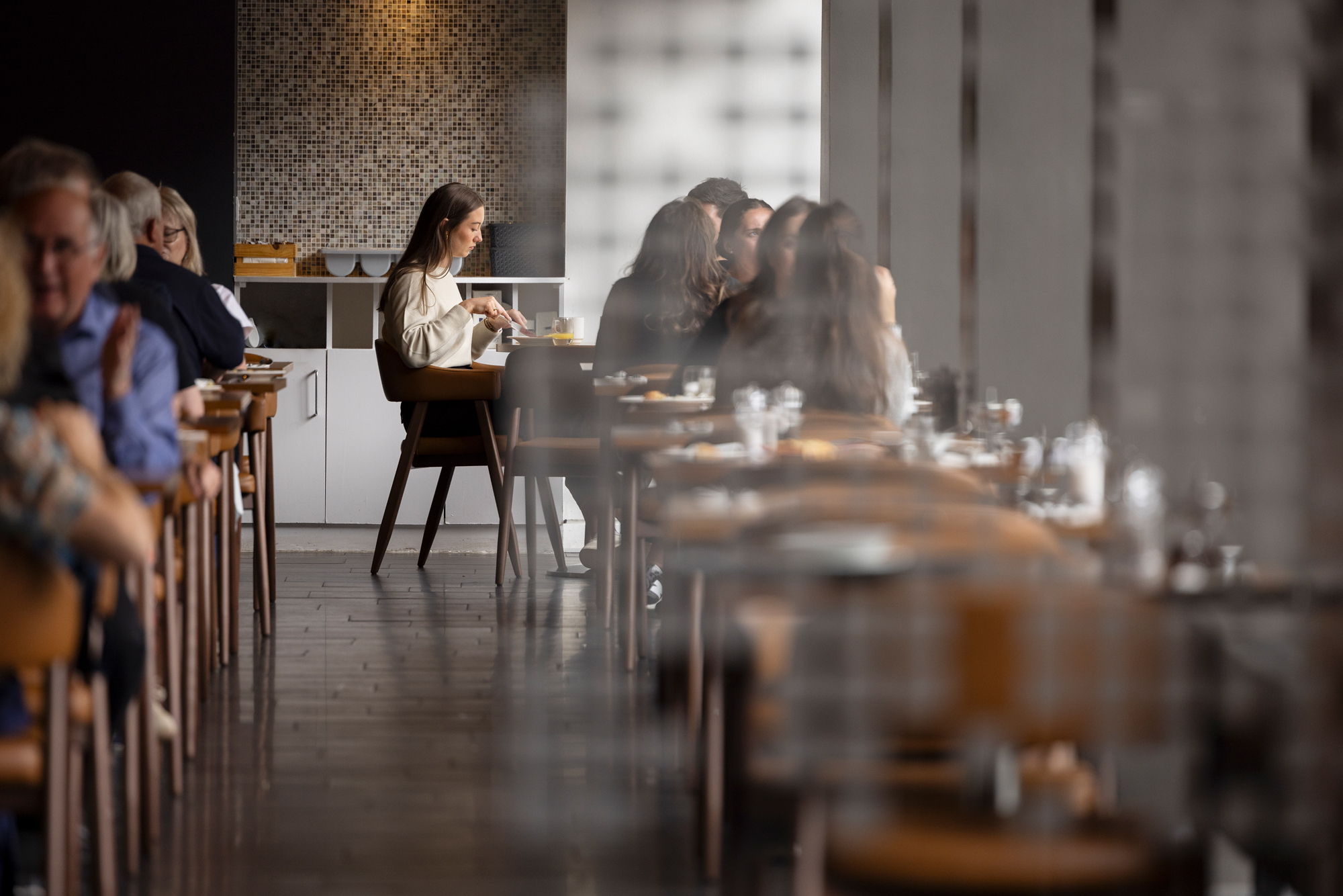 woman dining at apex grassmarket hotel