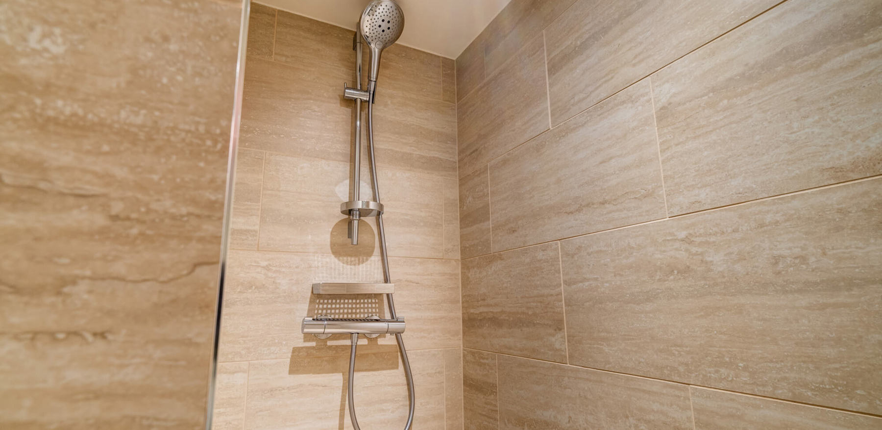 Castle View Deluxe Room with Balcony shower at Apex Grassmarket Hotel Castle View Deluxe Room with Balcony bathroom with shower over bath at Apex Grassmarket Hotel