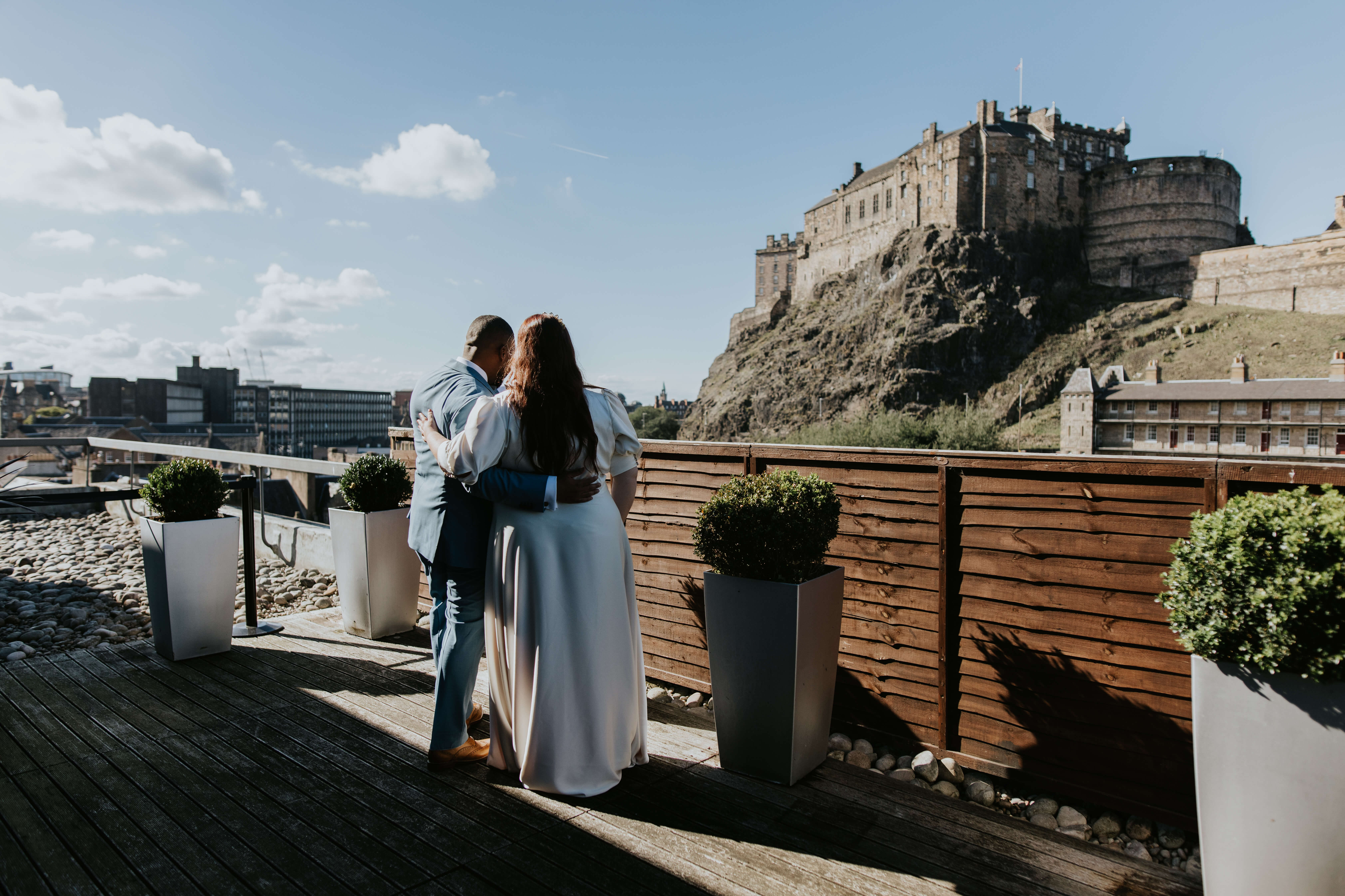 Couple Looking Onto Castle