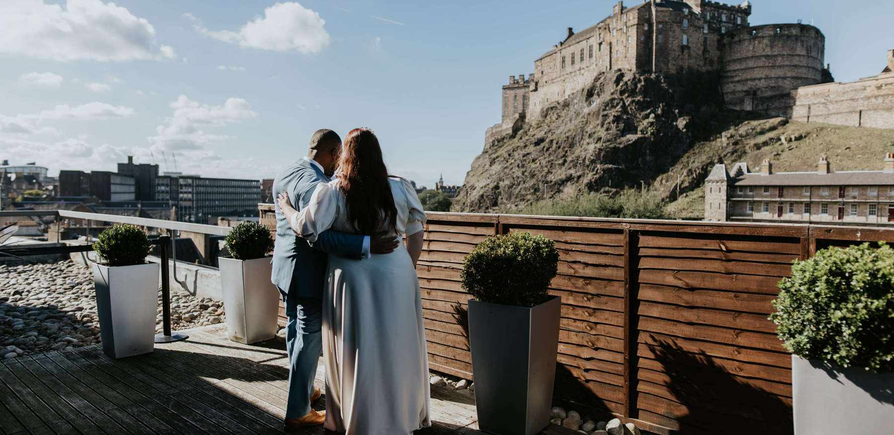 Couple Looking Onto Castle