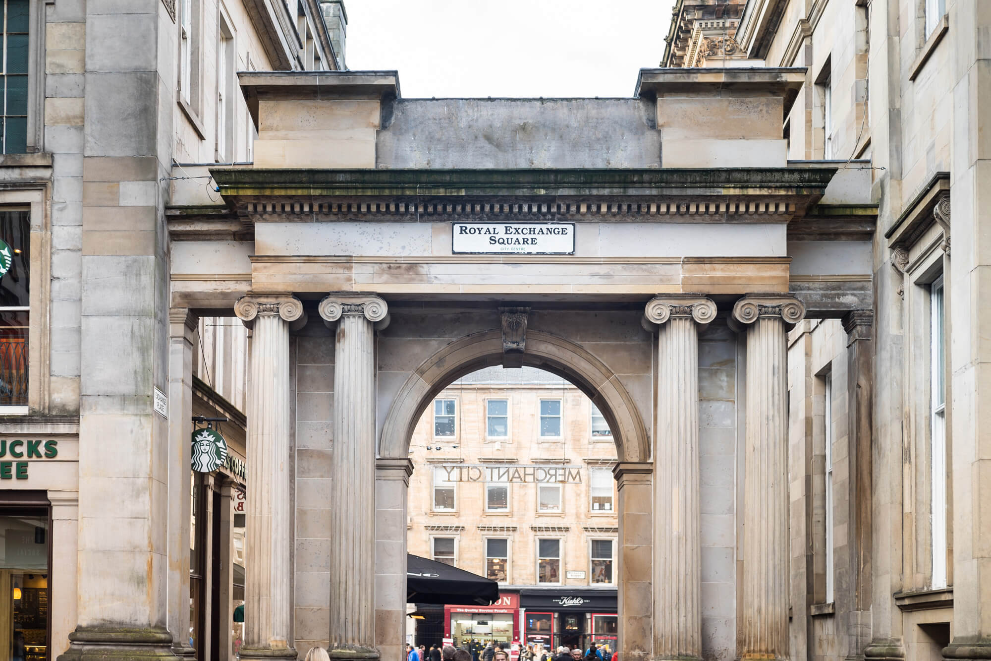 Royal Exchange Square archway in Glasgow
