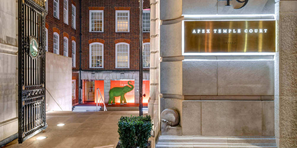 Exterior of Apex Temple Court Hotel at night