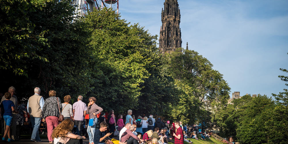 East Princes Street Gardens in Edinburgh East Princes Street Gardens in Edinburgh in summer