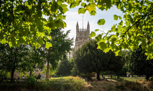Bath Abbey Bath Abbey seen through trees