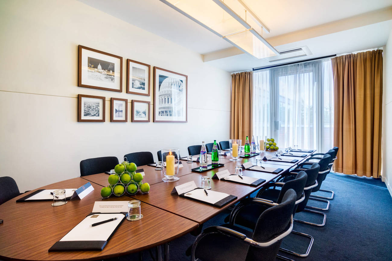 Washington room at Apex City Quay Hotel & Spa Meeting room set up boardroom style