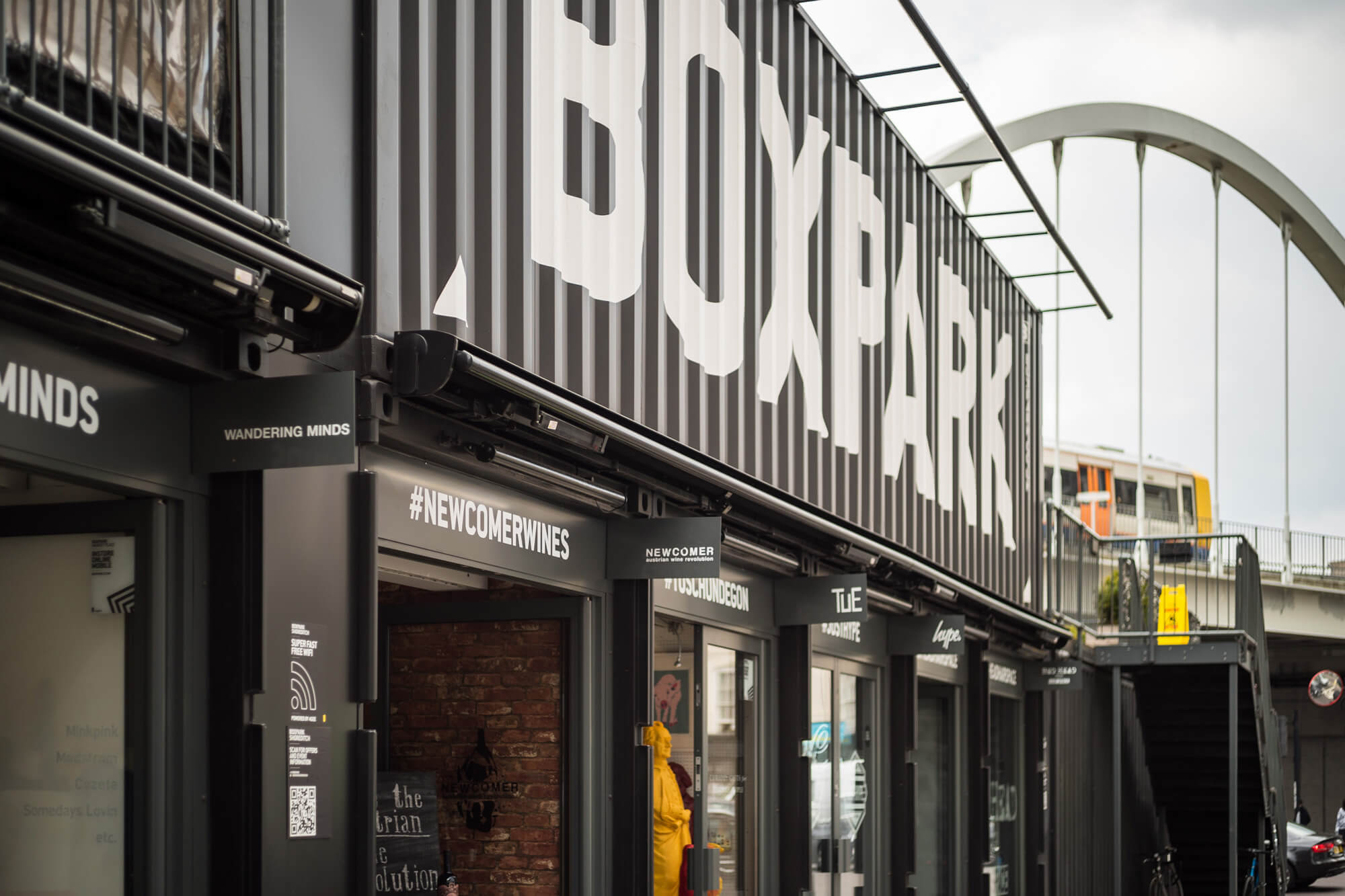 Boxpark sign in London