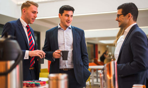 Meet at Apex City of Bath Hotel Colleagues chatting over coffee at Apex City of Bath Hotel